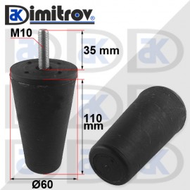Антивибрационен тампон М10 x Ø 60 x 110 mm
